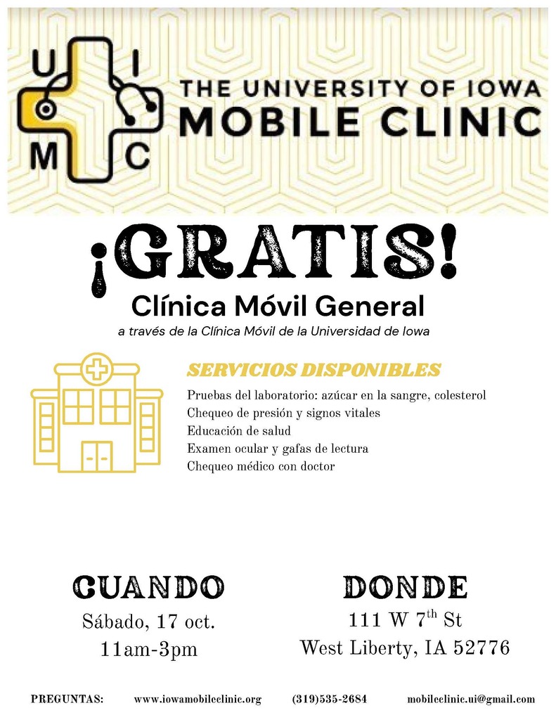 October 17th Mobile Clinic Flyer Spanish