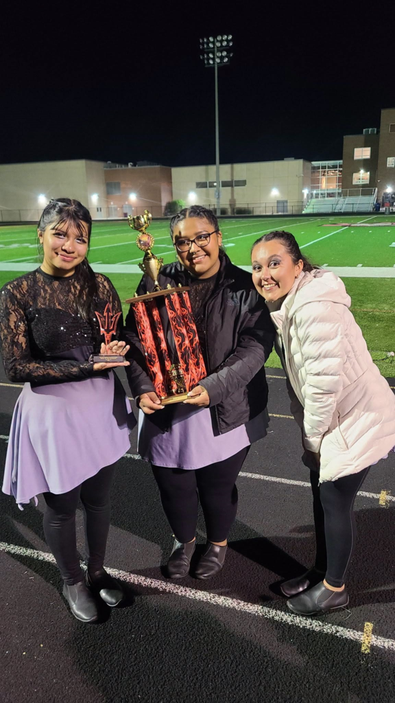 Clinton 1st place trophy and Outstanding Color Guard Award