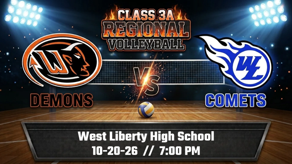 Regional volleyball match.  Washington Demons vs. West Liberty Comets