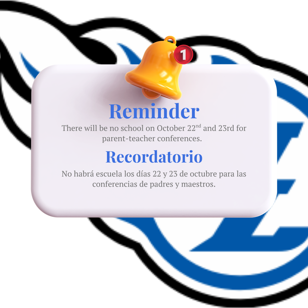 Reminder No School October 22nd and 23rd, 2026