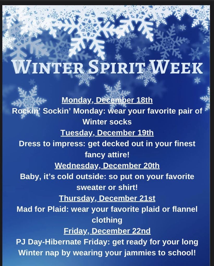 Elementary/ELC Winter Spirit Week