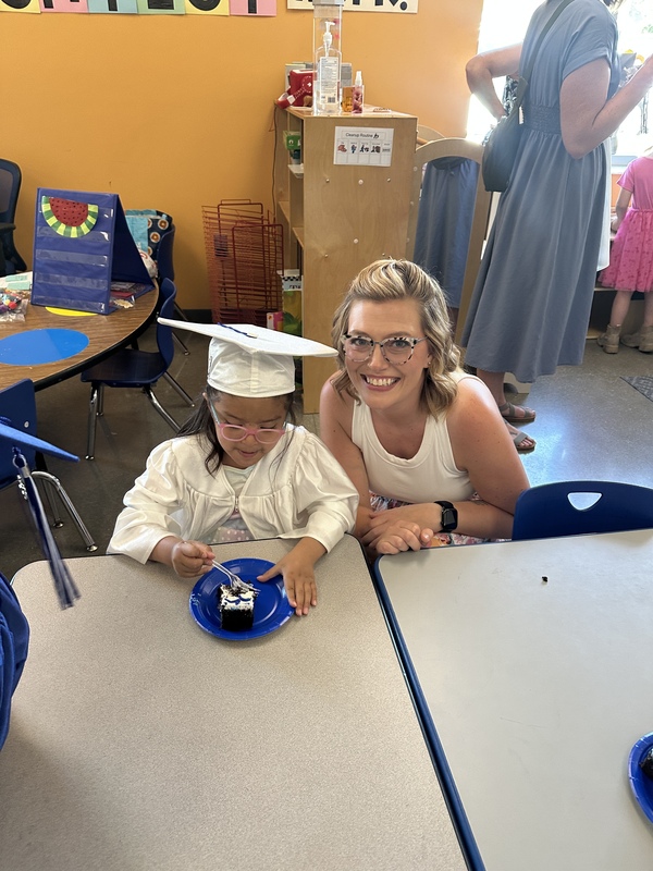 Cake in the classroom with parents