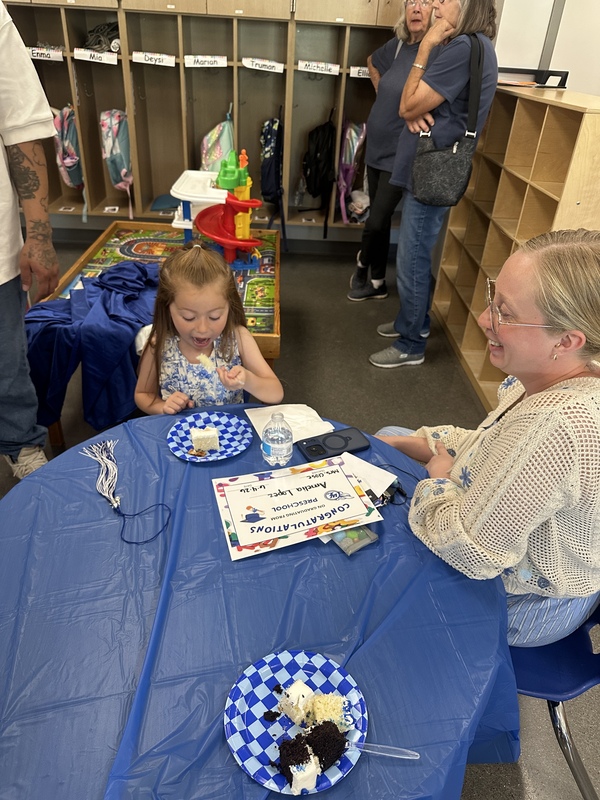 Cake in the classroom with parents