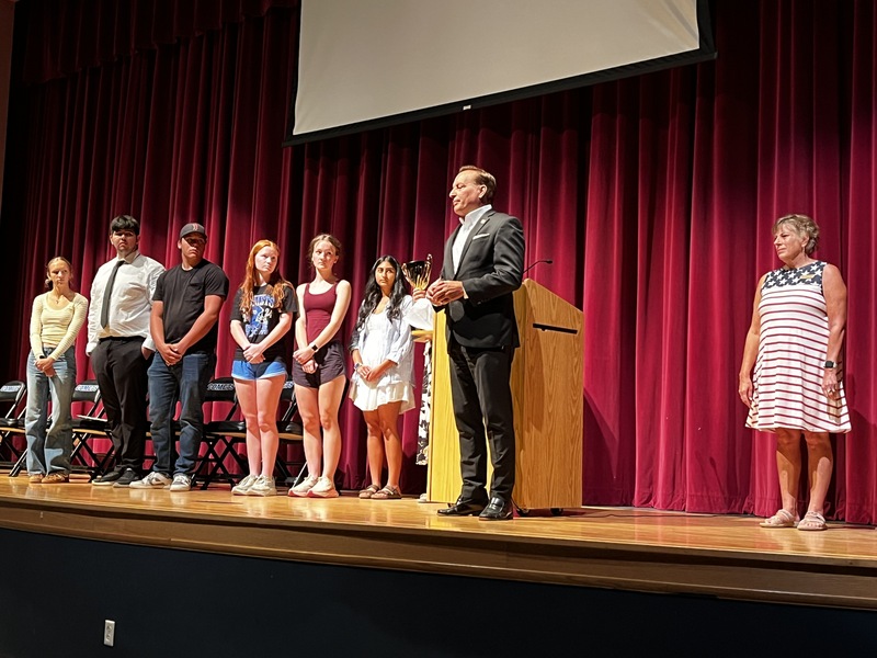 Secretary Paul D Pate speaking to WLHS students