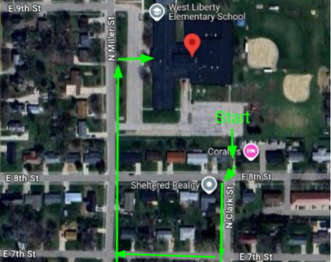 Elementary Halloween Parade Route
