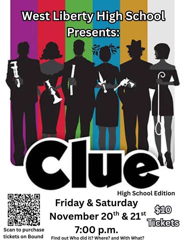 WLHS Production of Clue Flyer