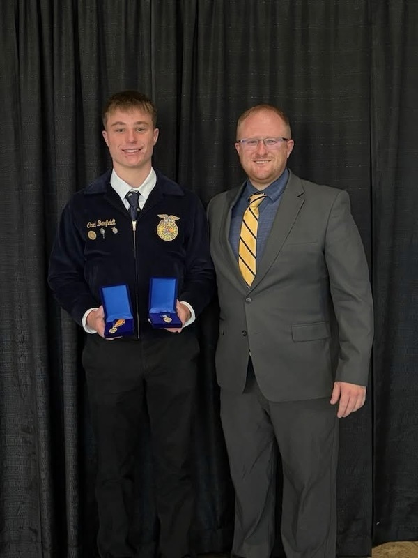 Cael With FFA Advisor Zachary Morris
