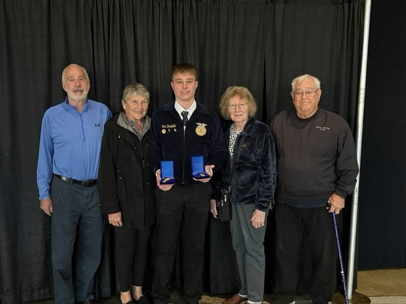 Cael Daufeldt with his grandparents