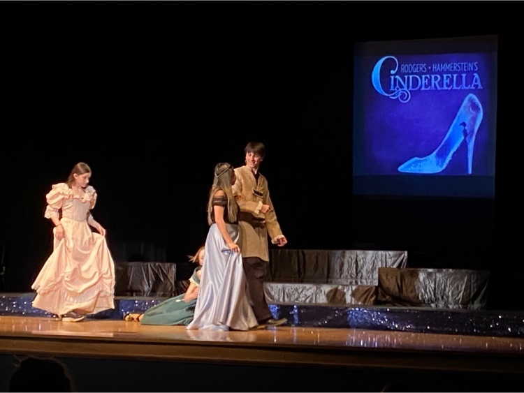 Jaylyn Burroughs, Alyssa Stagg, Xochitl Meraz, and Mason Benedict perform Step Sisters Lament from Cinderella