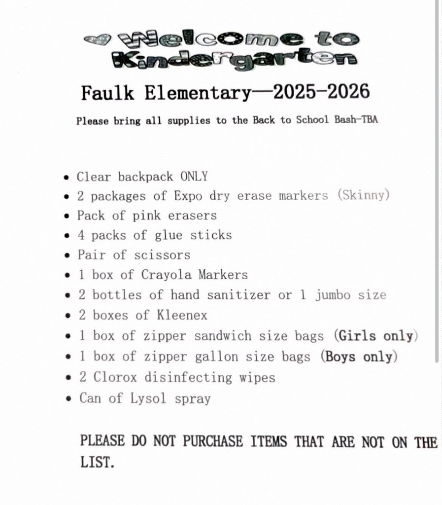 School Supply Lists