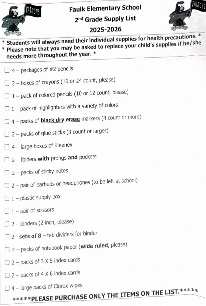 School Supply Lists