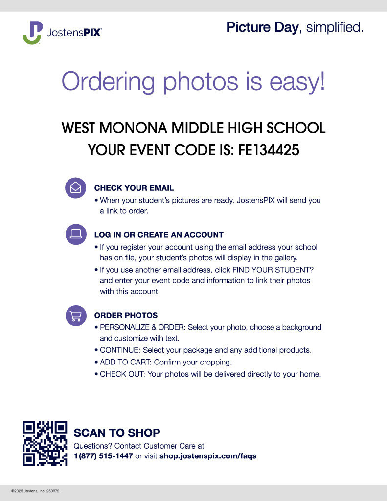 High School and Middle School Picture Day Details!
