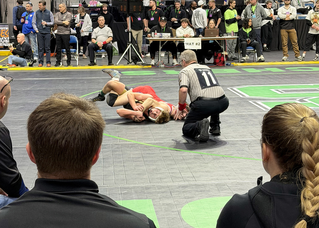 gavin christman wrestles at semi-state