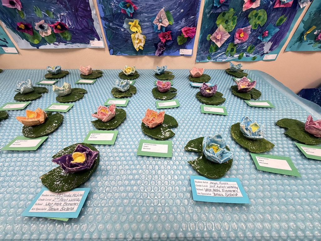 art on display at the elementary school