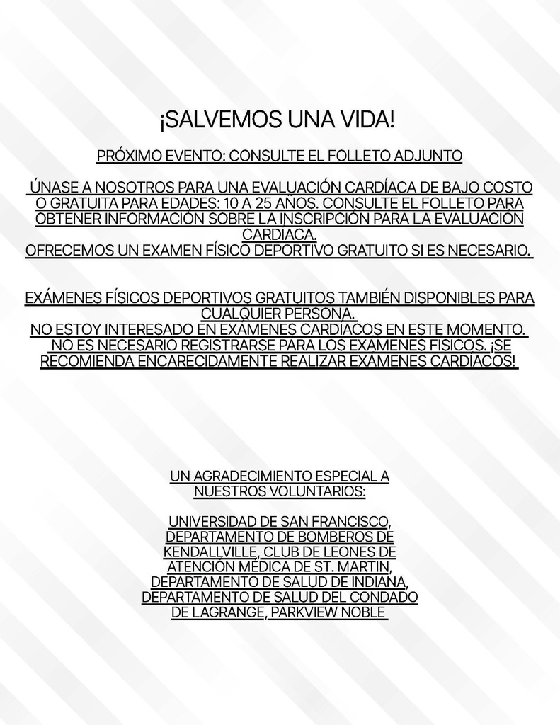 heart screening information in spanish