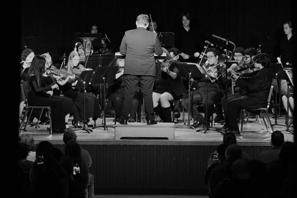west noble high school band playing at a concert