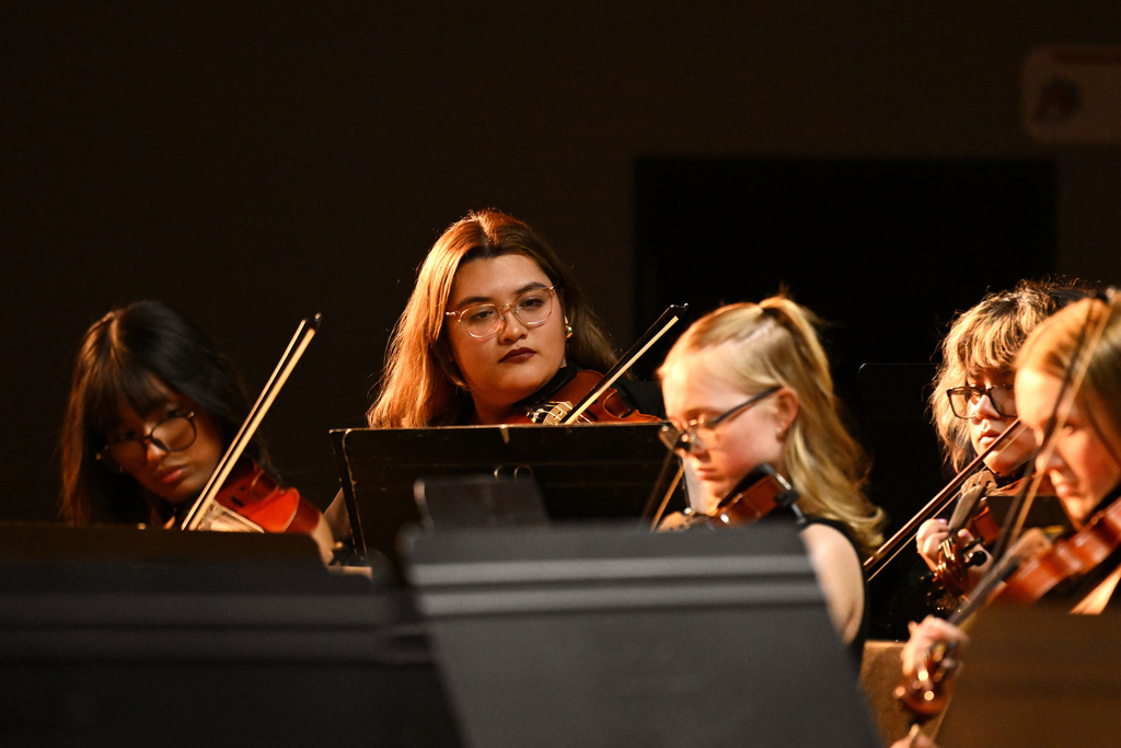 west noble high school band playing at a concert
