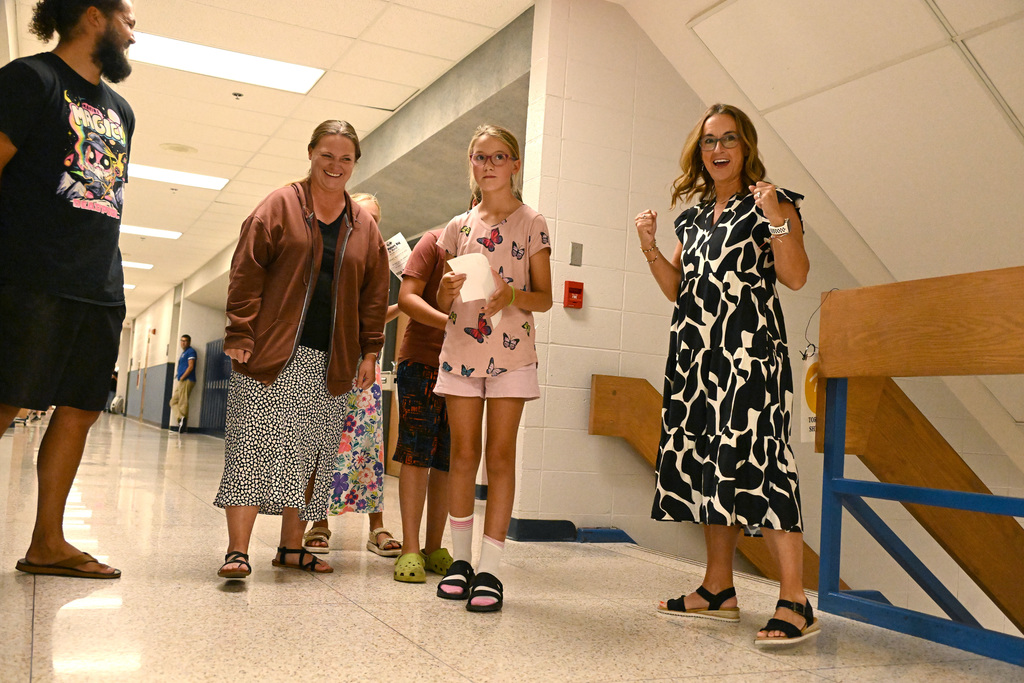 people having a good time in the hallway