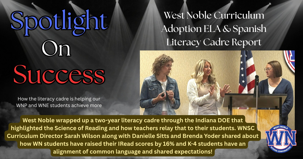 a graphic with three women talking about student improvements in the classroom and test scores