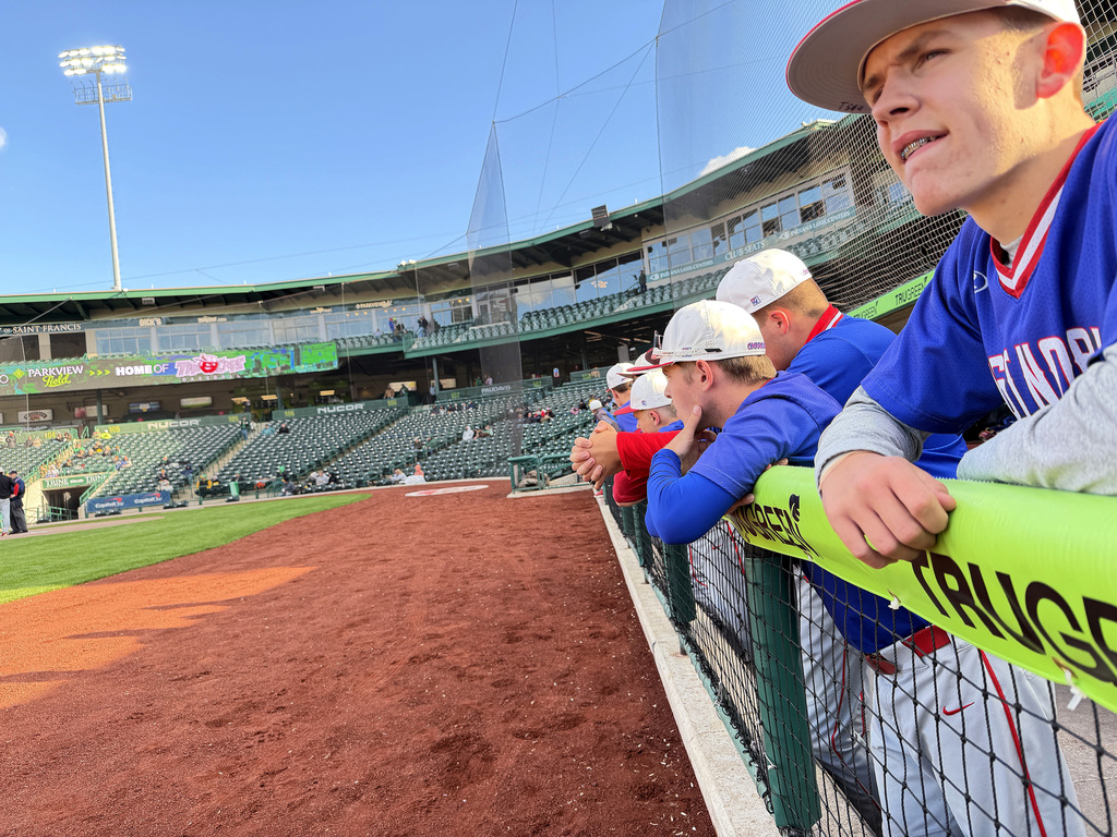 baseball players looking on at the field