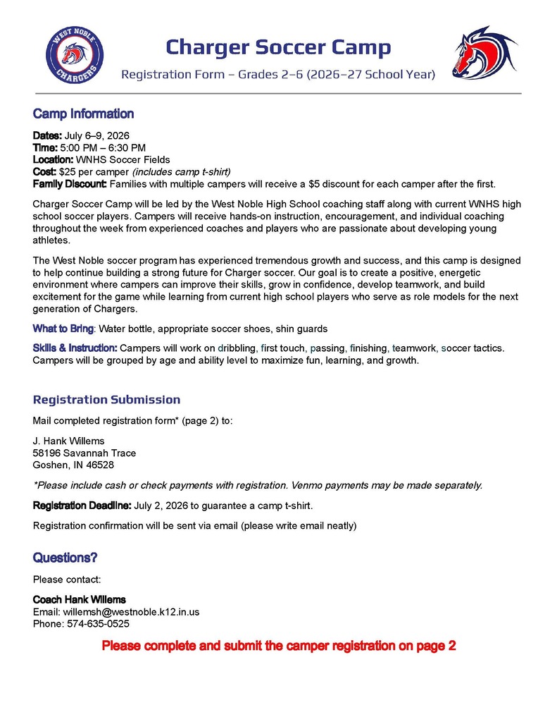 signup form for soccer camp