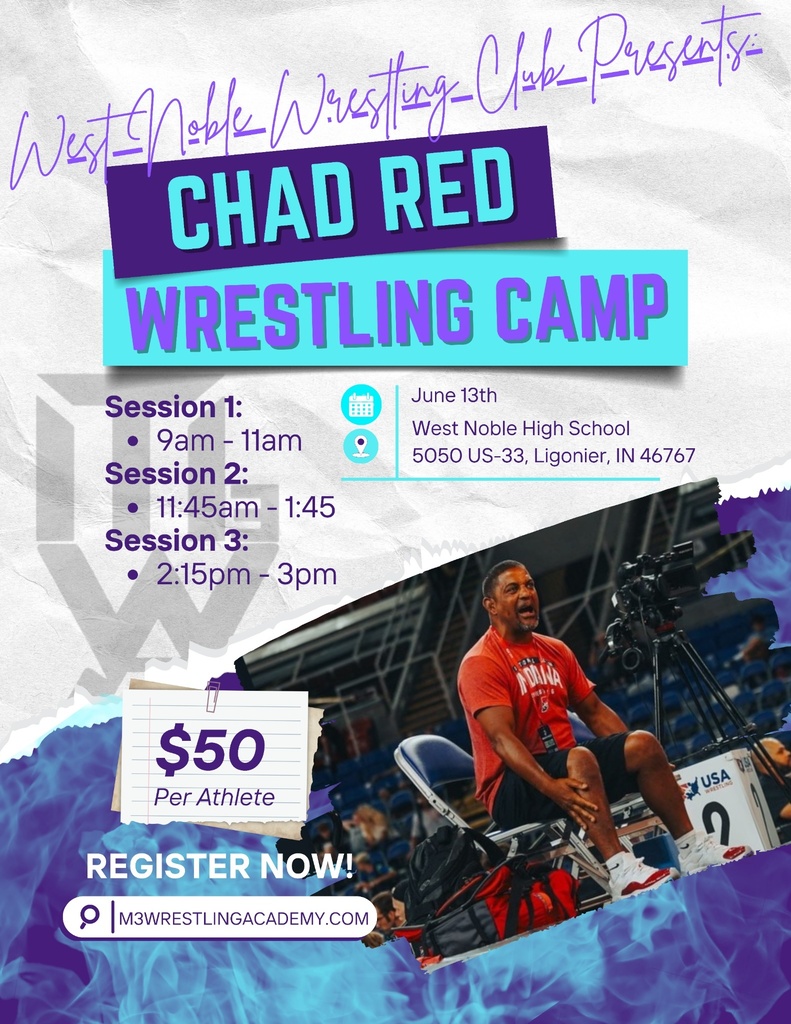 flier for the chad red wrestling camp