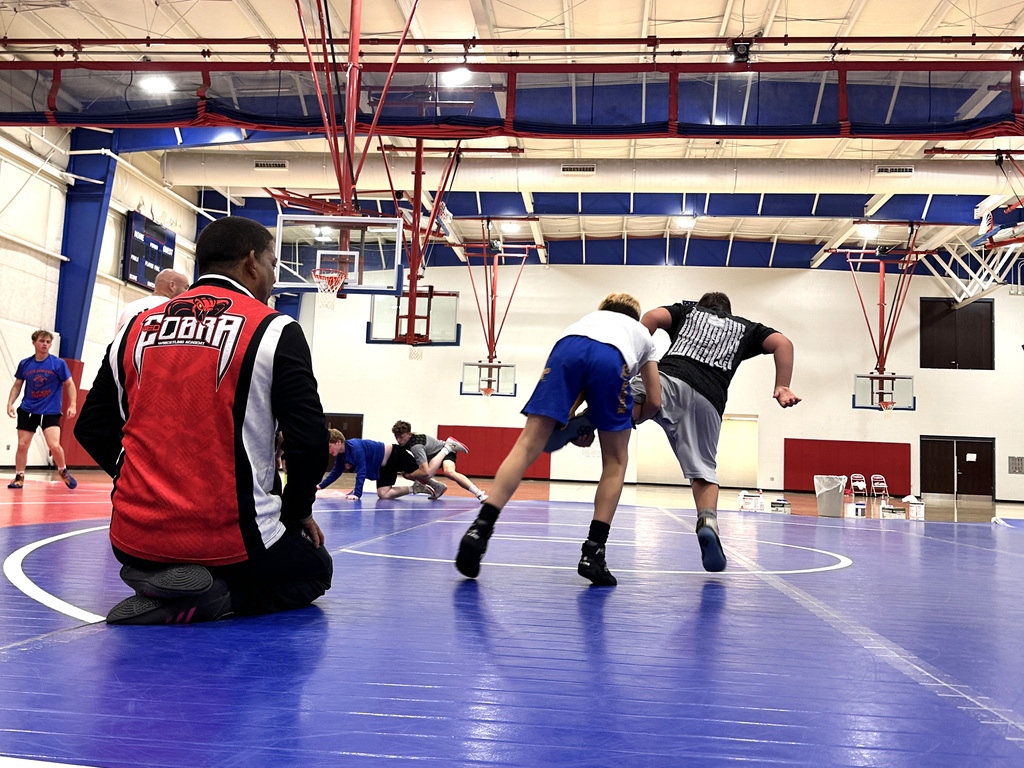 chad red at west noble wrestling camp