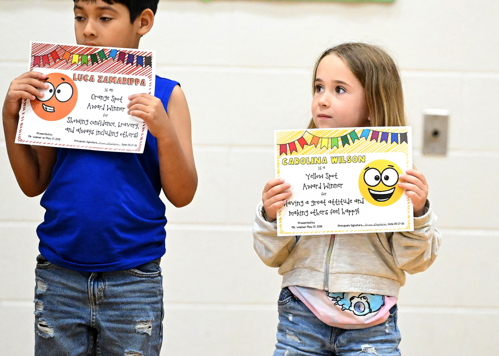 kids at an awards program