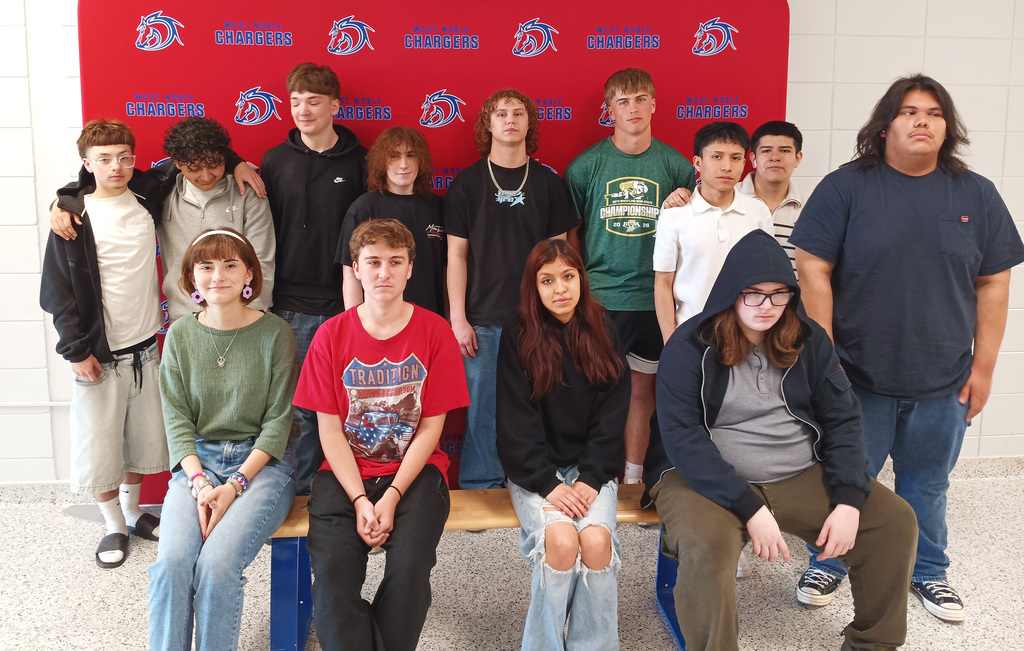 several students standing in a group