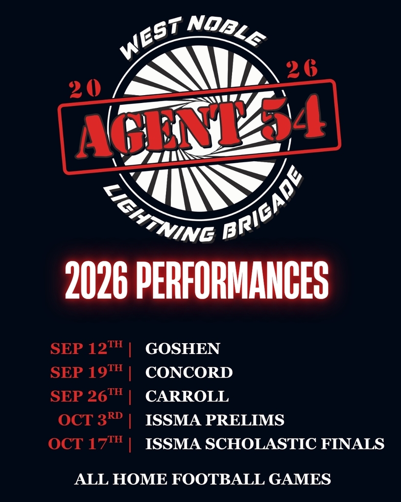 schedule of dates and performances for the west noble band