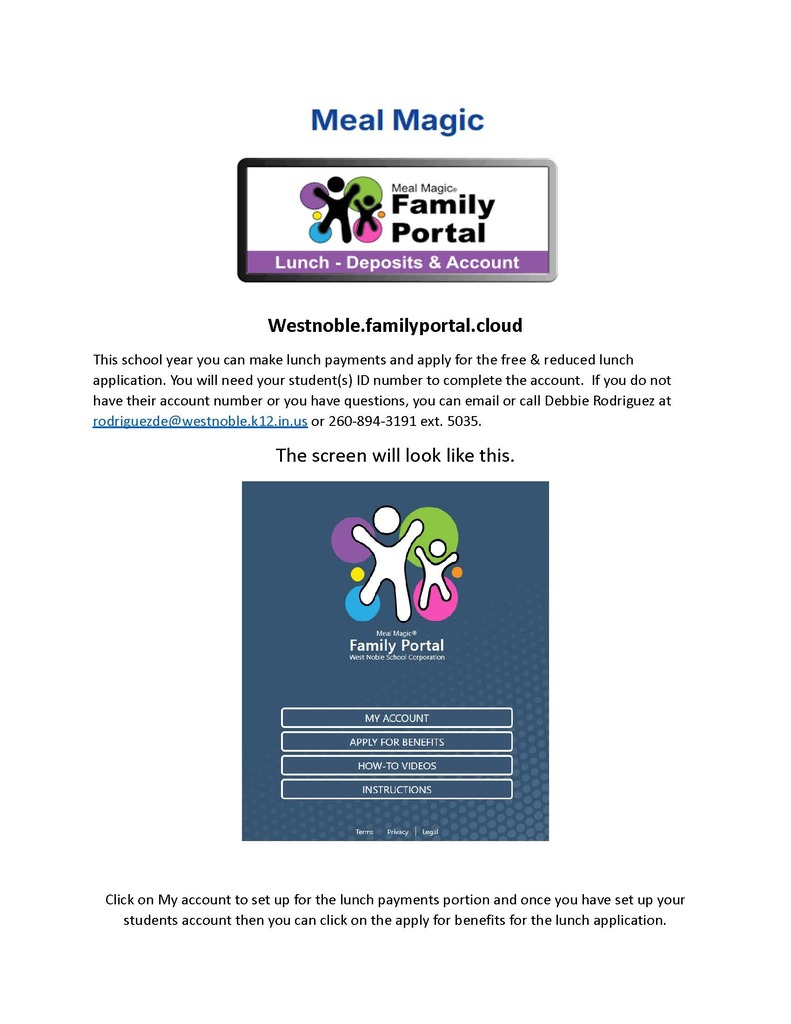 instructions on how to use the Meal Magic program for school lunches