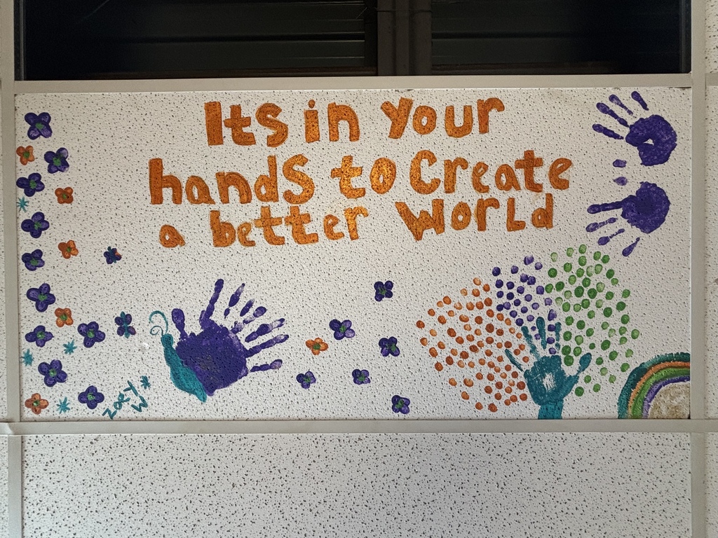 handwriting on a ceiling tile