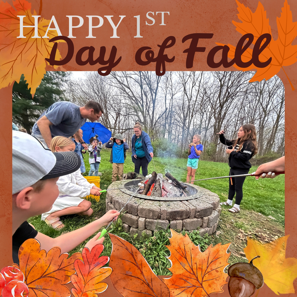 fall graphic by a campfire