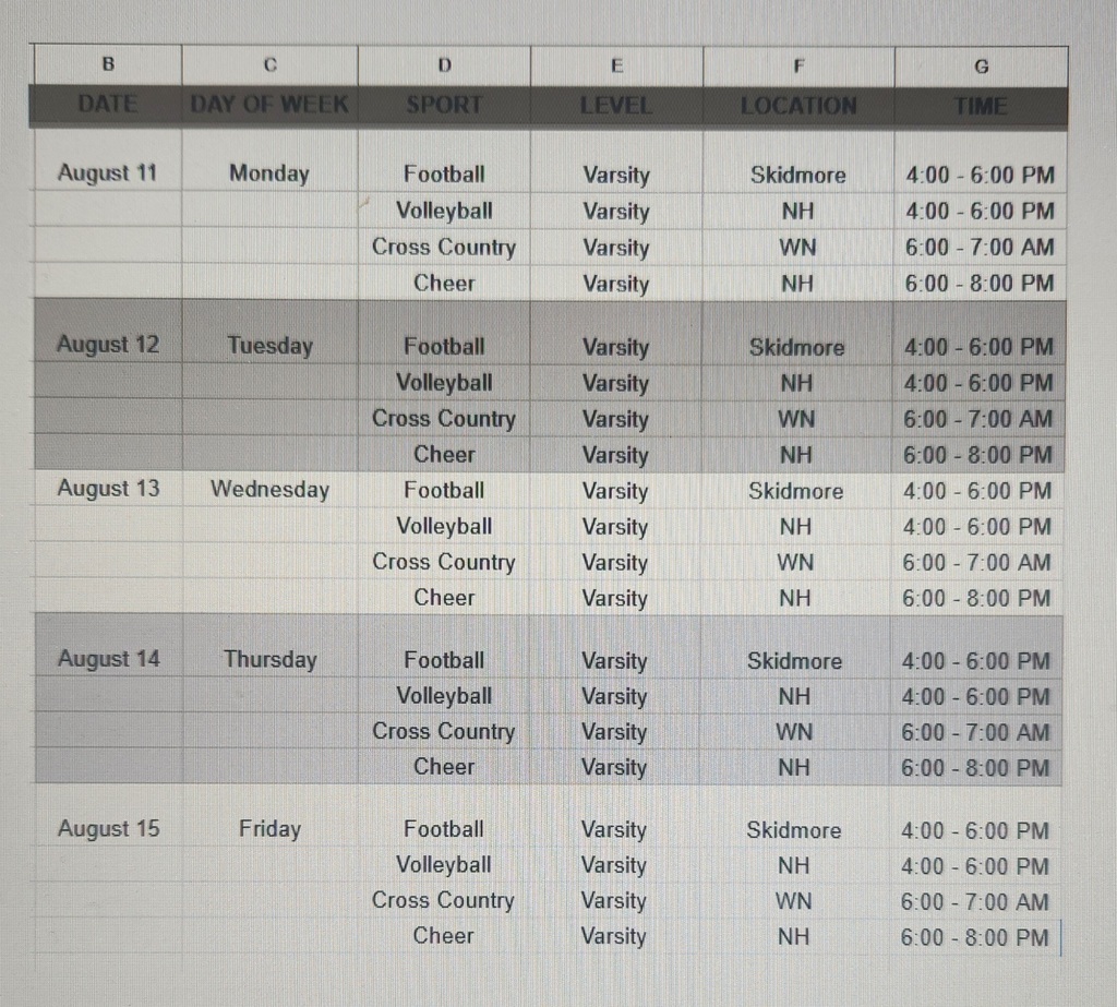 Schedule