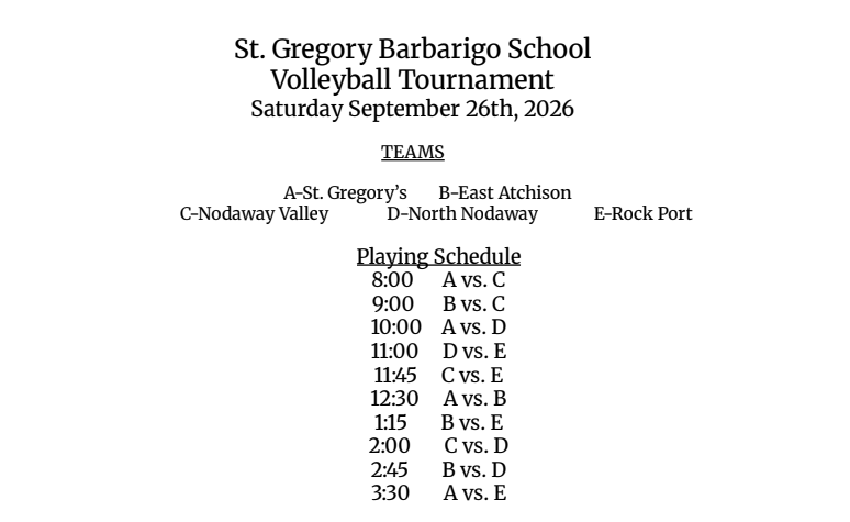 schedule