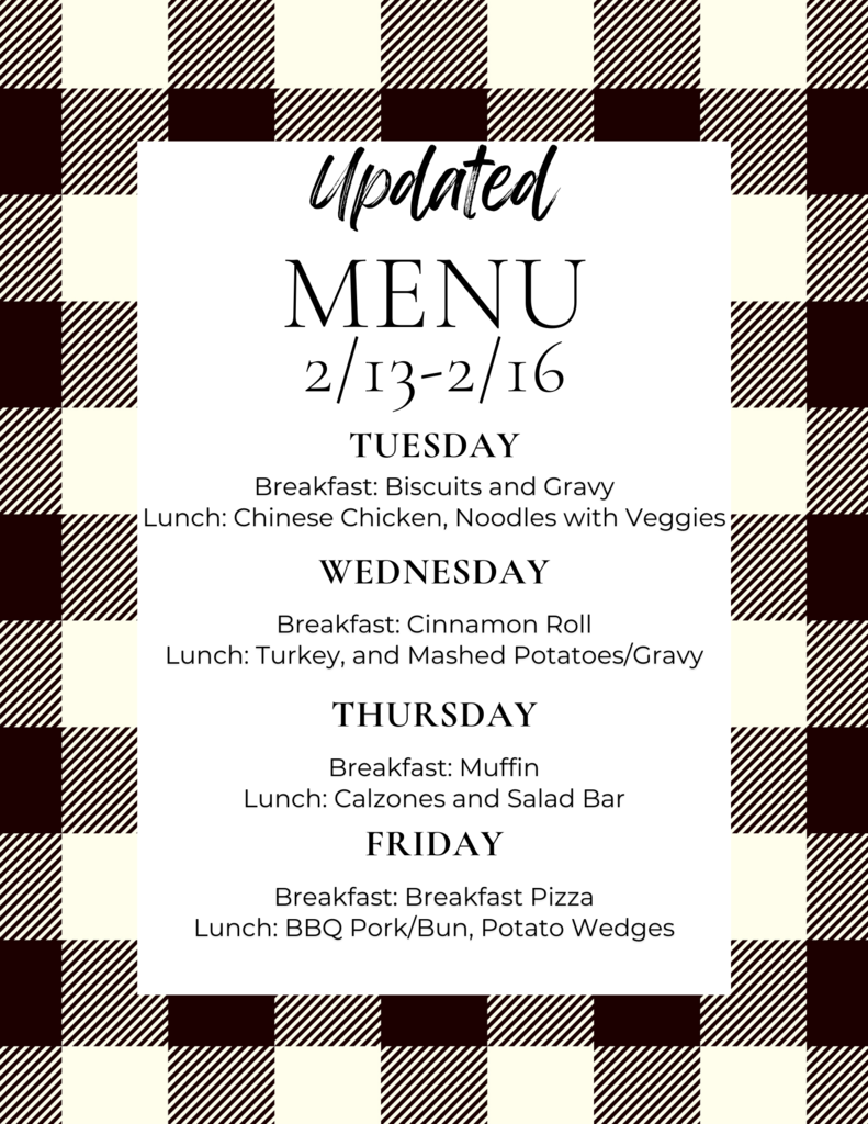Lunch menu