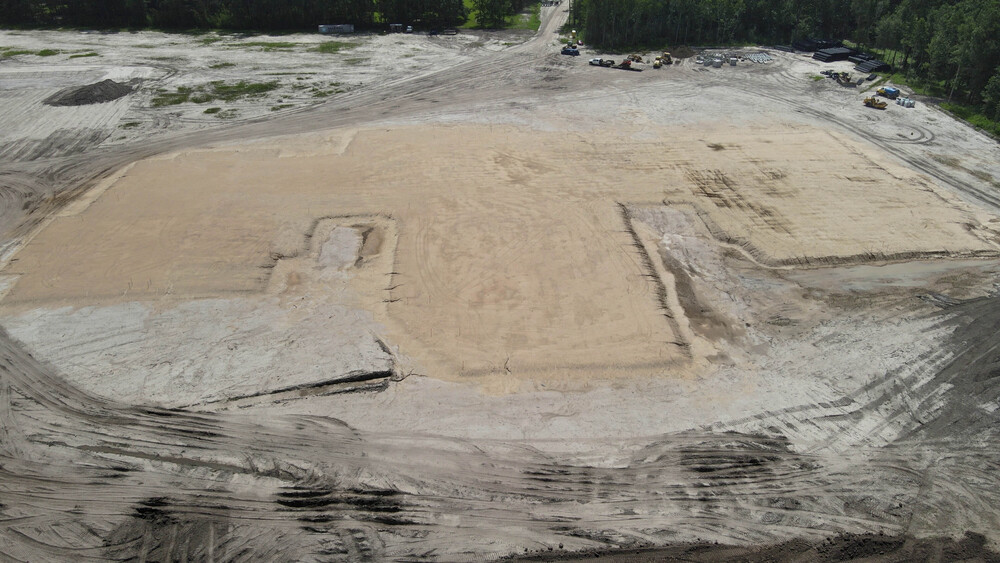 Cleared land where the new Early Childhood Center will be built