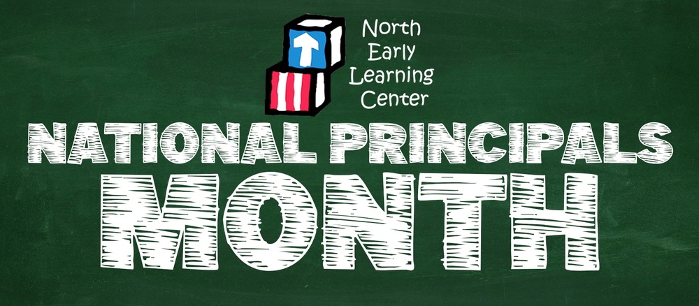 National Principals Month graphic  banner with chalkboard background and white chalk text