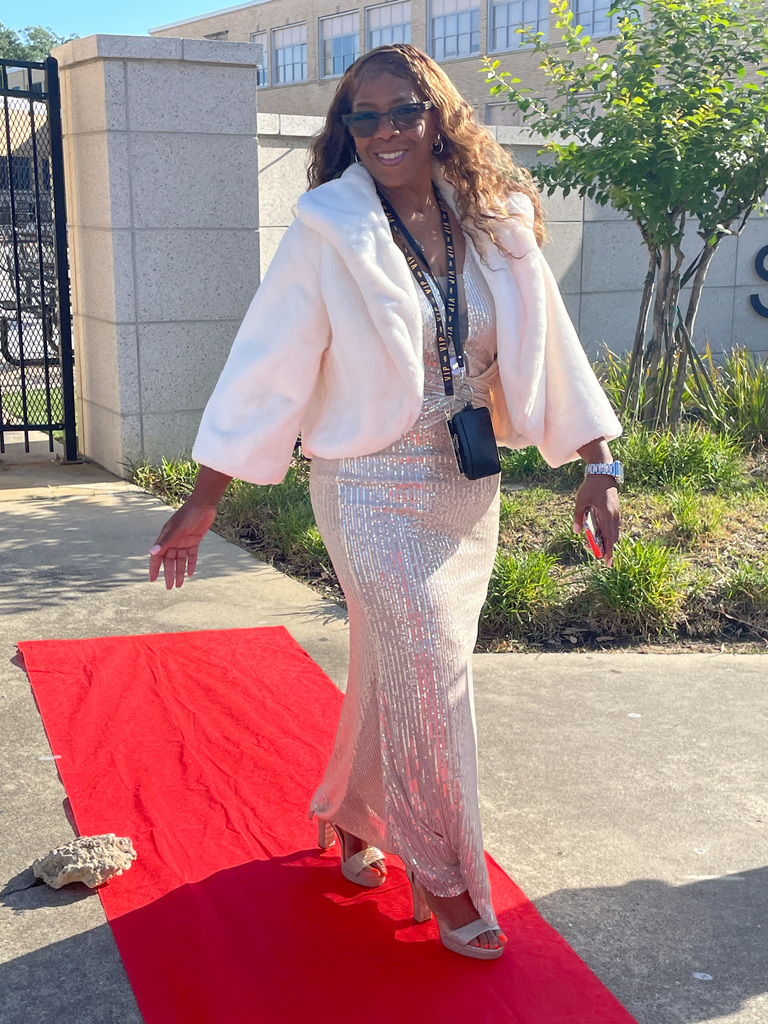 Teachers walking the red carpet and getting coffee