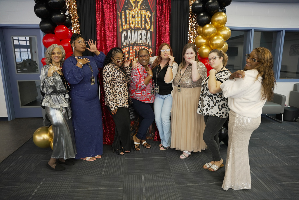 Teachers walking the red carpet and getting coffee