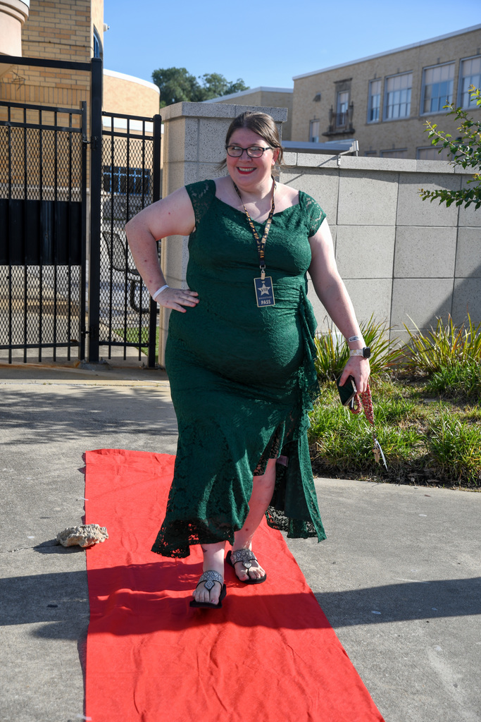 Teachers walking the red carpet and getting coffee