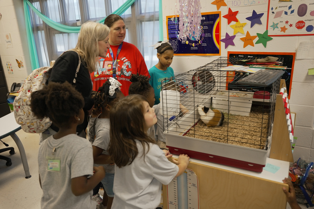 PreK students visit the Elementary School