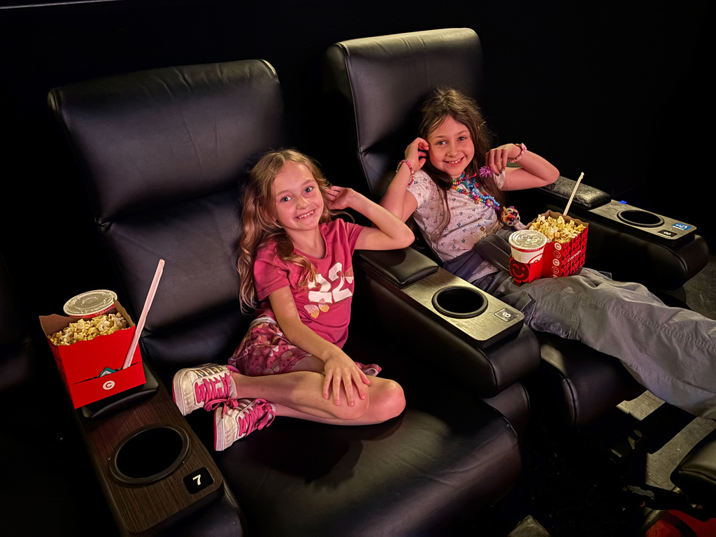 students at a theater to watch The Sheep Detectives