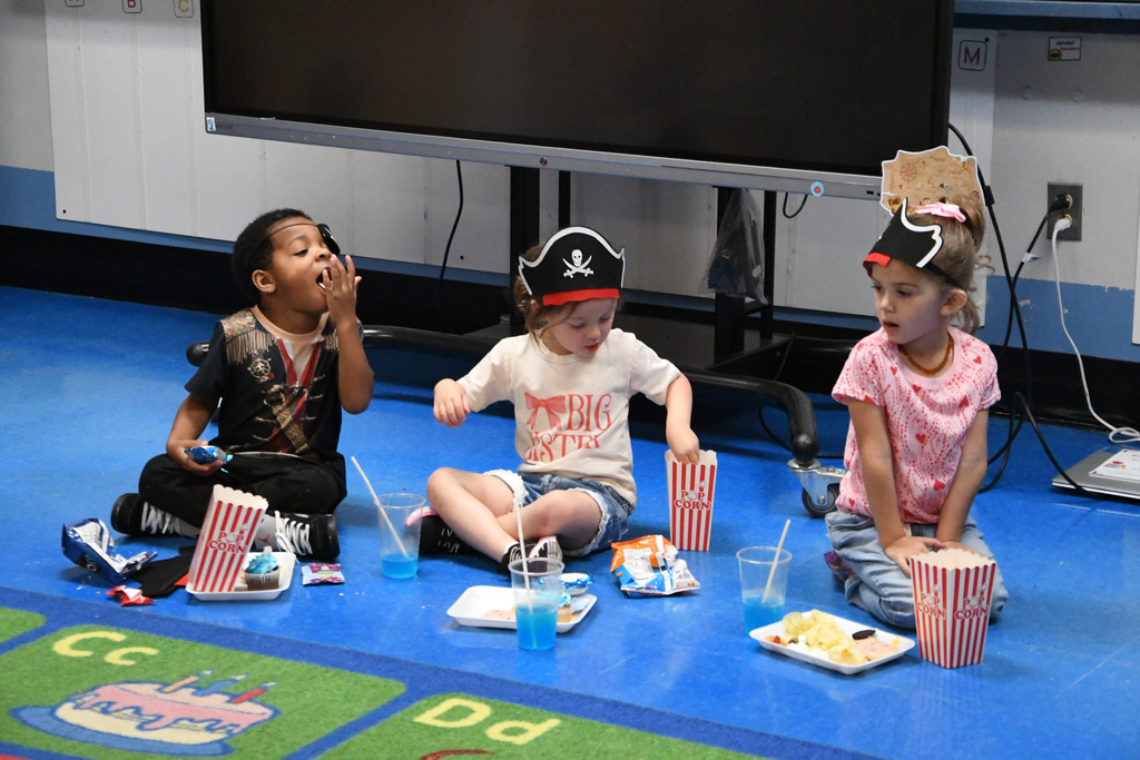 PreK3 Students celebrating at the end of the year parties