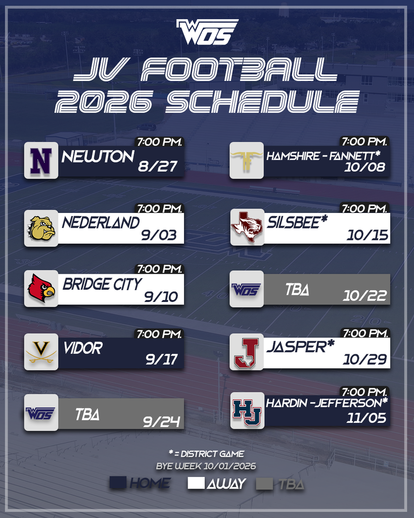 2026-2027 WOS JV Football Schedule