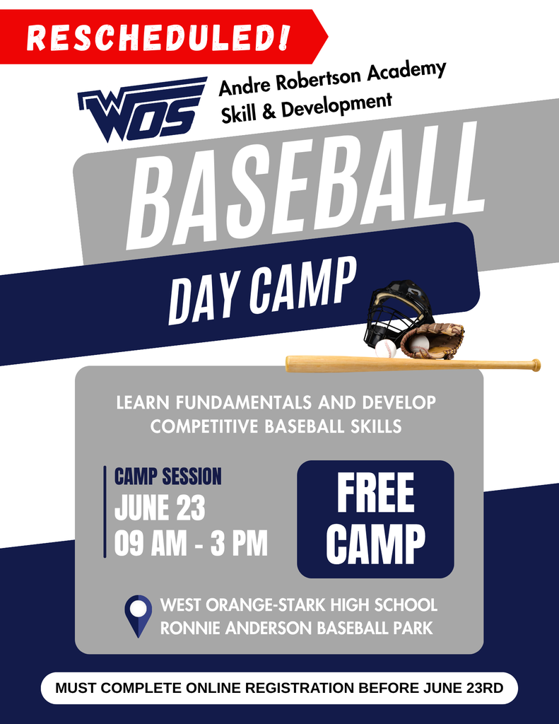 Baseball Camp Rescheduled Flyer June 23