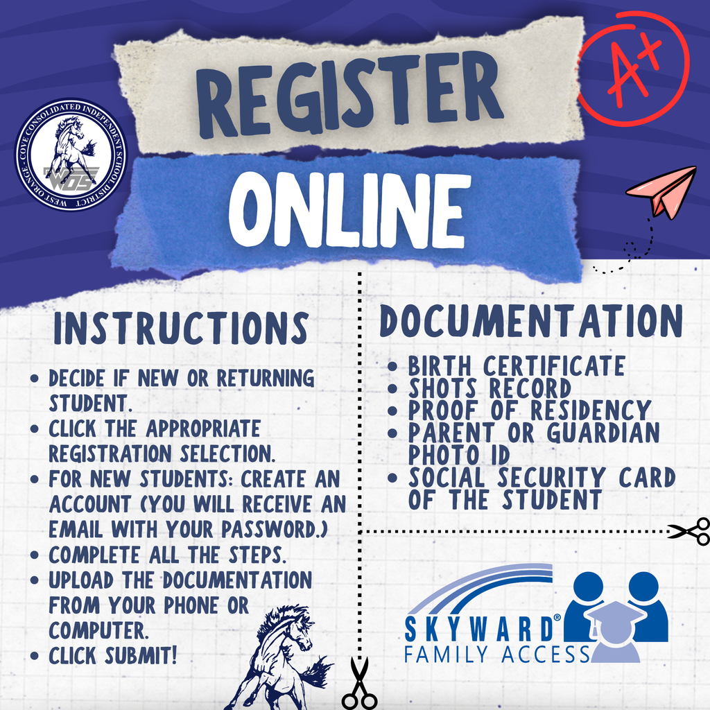 Register Online Instructions for WOCCISD