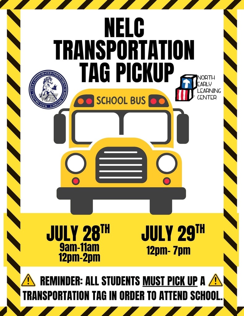 NELC Transportation Tag Pickup, July 28th & 29th