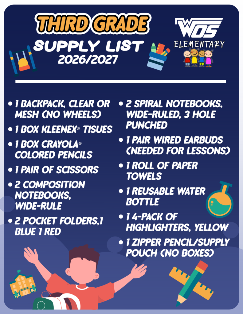 3rd Grade Supply List