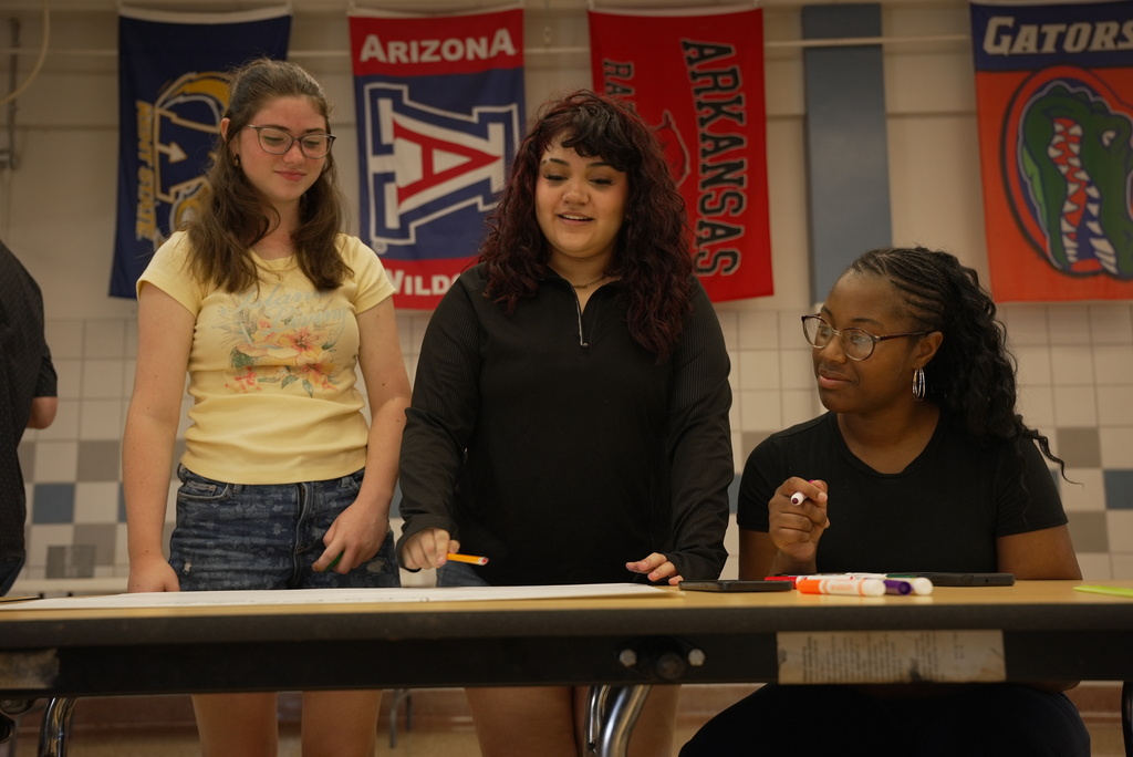 Students making poster